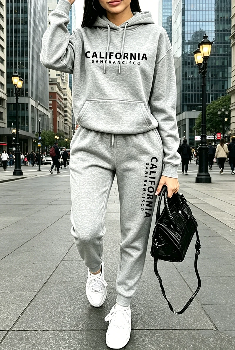 Outdoor Sports - Quality Womens Tracksuit Printing Casual Hoodie