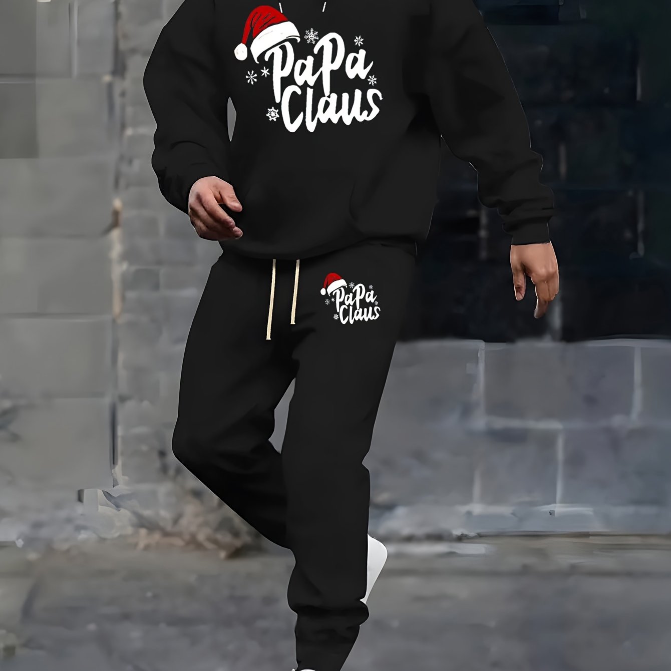 Outdoor Sport Is - Santa Print Men 2 Piece Tracksuit,