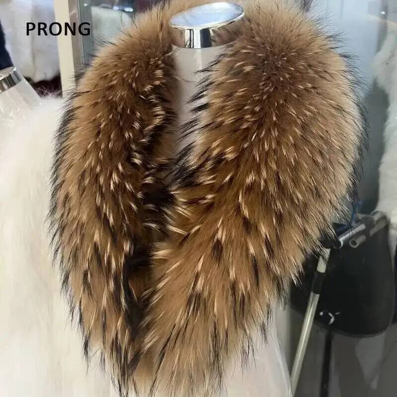 Natural Raccoon Fur Collar Rea - Outdoor Sport Winter Jacket ulasan dan harga