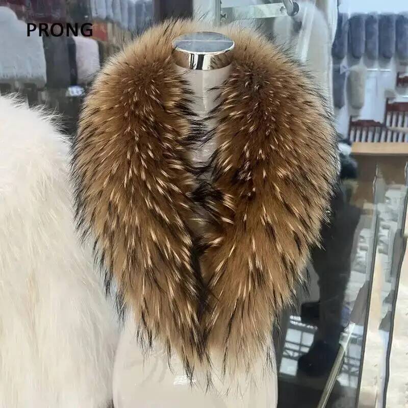 Natural Raccoon Fur Collar Rea - Outdoor Sport Winter Jacket ulasan dan harga