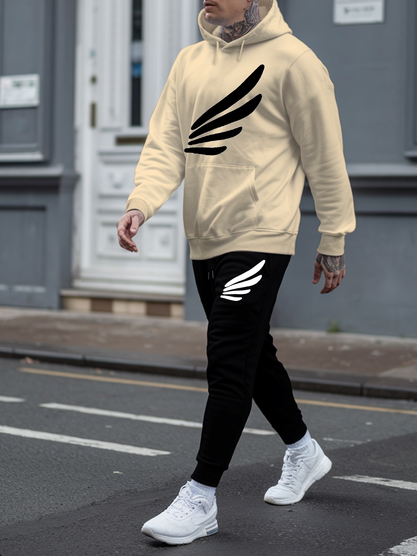 Men Autumn Winter 2‑Piece Draw - Outdoor Sport Outfit ulasan dan harga