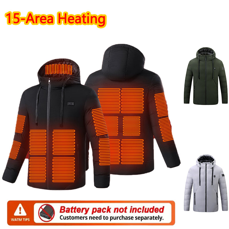 15 Area Heated Winter Hooded J - Outdoor Sport Winter Jacket ulasan dan harga