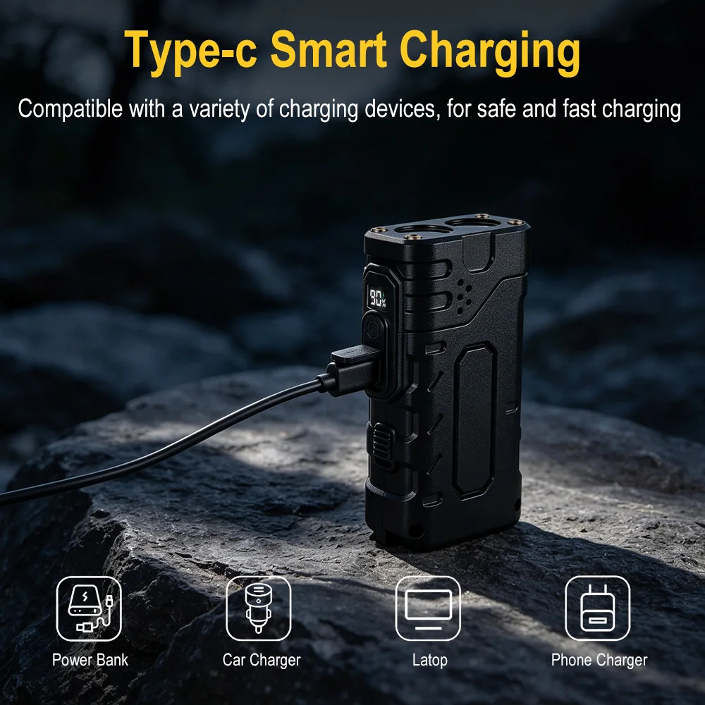 BORUIiT Hand Crank EDC LED Fla - Outdoor Sport Gear ulasan dan harga