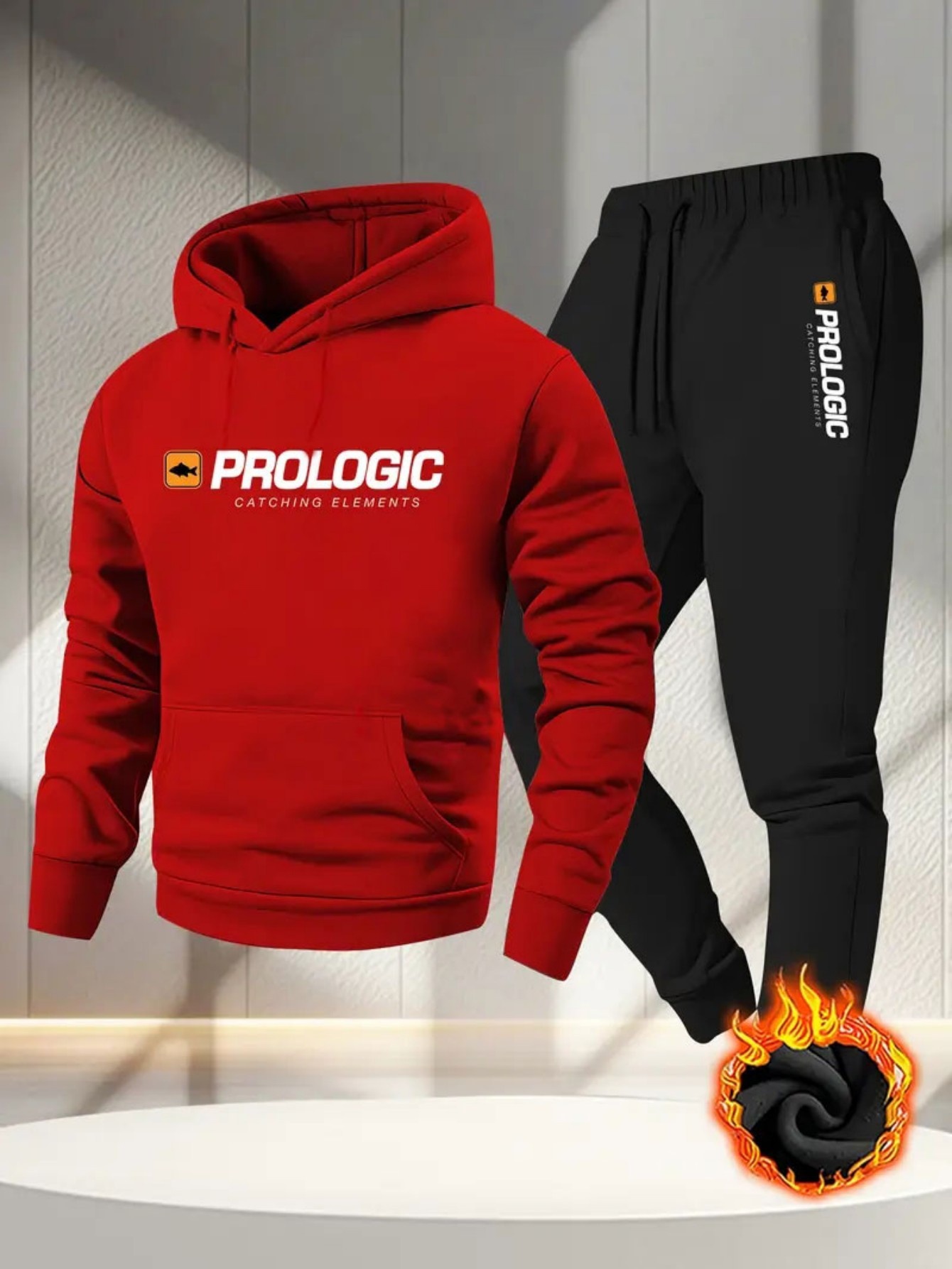 Men Printed Fleece Lined Hoodi - Outdoor Sport Outfit ulasan dan harga